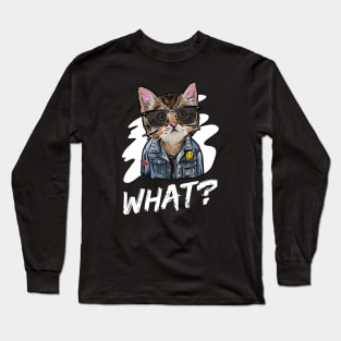 Punk Rock Kitty Long Sleeve T-Shirt
